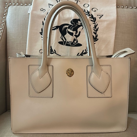 Anne Klein Cream Satchel Structured Design - Picture 1 of 8